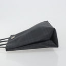 BURBERRY Nova Check Hand Bag PVC Leather Navy Silver Auth ep15470-4