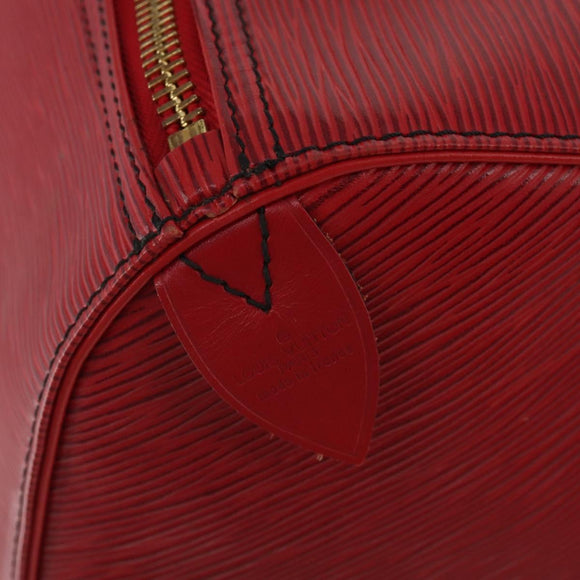 LOUIS VUITTON Epi Keepall 50 Boston Bag Red M42967 LV Auth ep15474