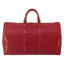 LOUIS VUITTON Epi Keepall 50 Boston Bag Red M42967 LV Auth ep15474-2