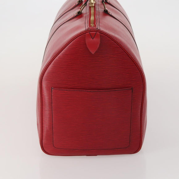 LOUIS VUITTON Epi Keepall 50 Boston Bag Red M42967 LV Auth ep15474