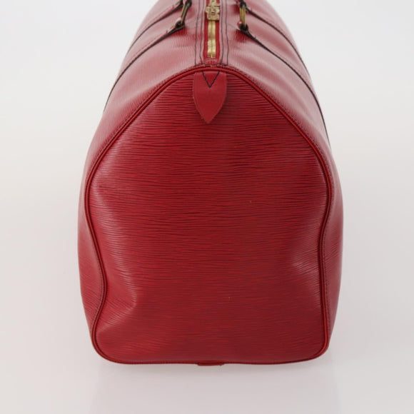 LOUIS VUITTON Epi Keepall 50 Boston Bag Red M42967 LV Auth ep15474