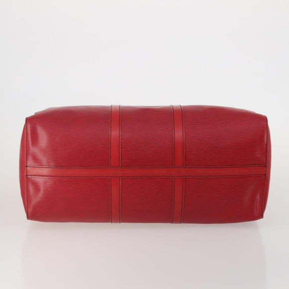 LOUIS VUITTON Epi Keepall 50 Boston Bag Red M42967 LV Auth ep15474