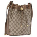 GUCCI GG Supreme Shoulder Bag PVC Leather Beige Gold Tone 41 02 034 Auth ep15475-1