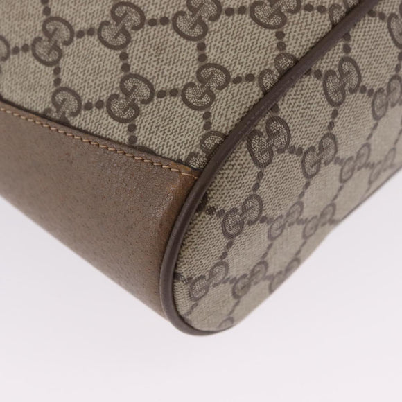 GUCCI GG Supreme Shoulder Bag PVC Leather Beige Gold Tone 41 02 034 Auth ep15475