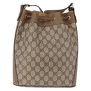 GUCCI GG Supreme Shoulder Bag PVC Leather Beige Gold Tone 41 02 034 Auth ep15475-3