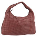 BOTTEGA VENETA INTRECCIATO Hobo Shoulder Bag Leather Pink Silver Auth ep15476A-1