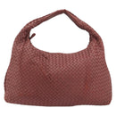BOTTEGA VENETA INTRECCIATO Hobo Shoulder Bag Leather Pink Silver Auth ep15476A-13