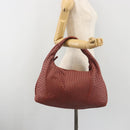 BOTTEGA VENETA INTRECCIATO Hobo Shoulder Bag Leather Pink Silver Auth ep15476A-24