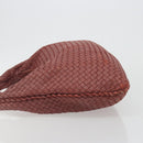 BOTTEGA VENETA INTRECCIATO Hobo Shoulder Bag Leather Pink Silver Auth ep15476A-4