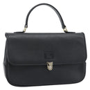 Burberrys Hand Bag Leather Black Gold Tone Auth ep15478-1