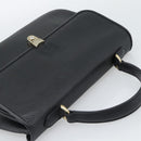 Burberrys Hand Bag Leather Black Gold Tone Auth ep15478-6