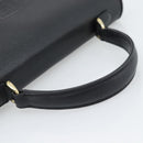 Burberrys Hand Bag Leather Black Gold Tone Auth ep15478-7