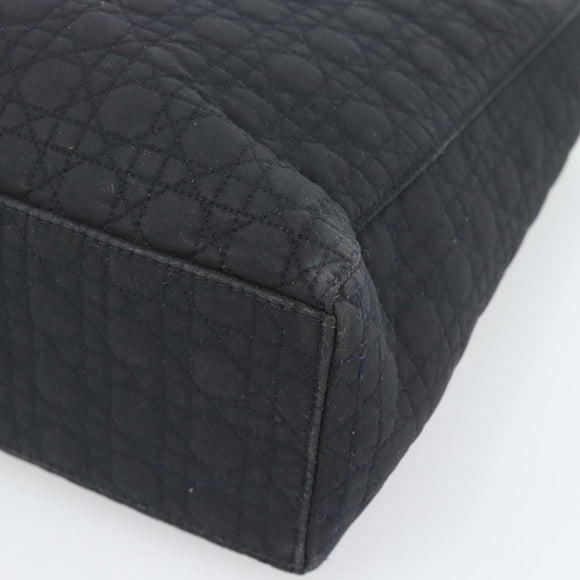 Christian Dior Canage Hand Bag Canvas Black Gold Tone Auth ep15480