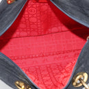 Christian Dior Canage Hand Bag Canvas Black Gold Tone Auth ep15480-12