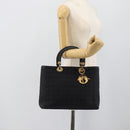 Christian Dior Canage Hand Bag Canvas Black Gold Tone Auth ep15480-22