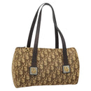 Christian Dior Trotter Canvas Hand Bag Beige Gold Tone Auth ep15481-1