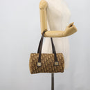 Christian Dior Trotter Canvas Hand Bag Beige Gold Tone Auth ep15481-19