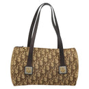 Christian Dior Trotter Canvas Hand Bag Beige Gold Tone Auth ep15481-13