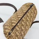 Christian Dior Trotter Canvas Hand Bag Beige Gold Tone Auth ep15481-6