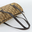 Christian Dior Trotter Canvas Hand Bag Beige Gold Tone Auth ep15481-7