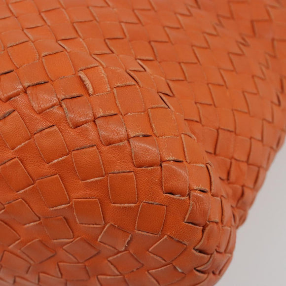 BOTTEGA VENETA INTRECCIATO Hand Bag Leather Orange Auth ep15482A
