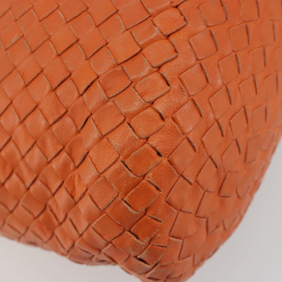 BOTTEGA VENETA INTRECCIATO Hand Bag Leather Orange Auth ep15482A