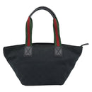 GUCCI GG Canvas Hand Bag Black 131228 Auth ep15484-3