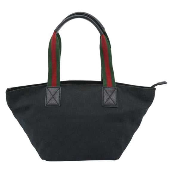 GUCCI GG Canvas Hand Bag Black 131228 Auth ep15484