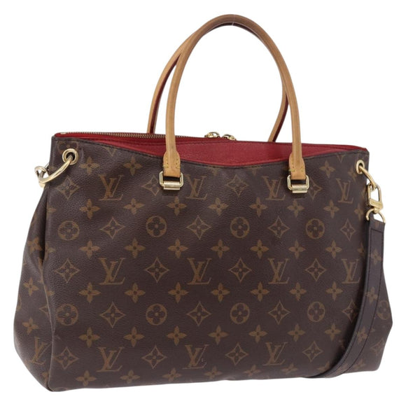 LOUIS VUITTON Monogram Pallas MM Hand Bag 2way Red M41175 LV Auth ep15485