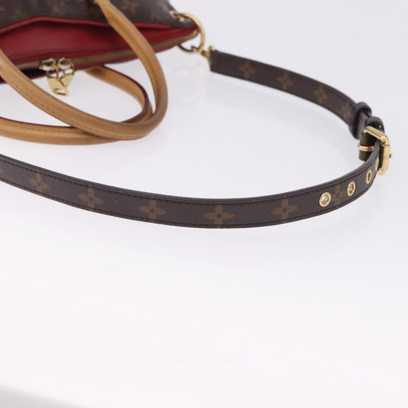 LOUIS VUITTON Monogram Pallas MM Hand Bag 2way Red M41175 LV Auth ep15485