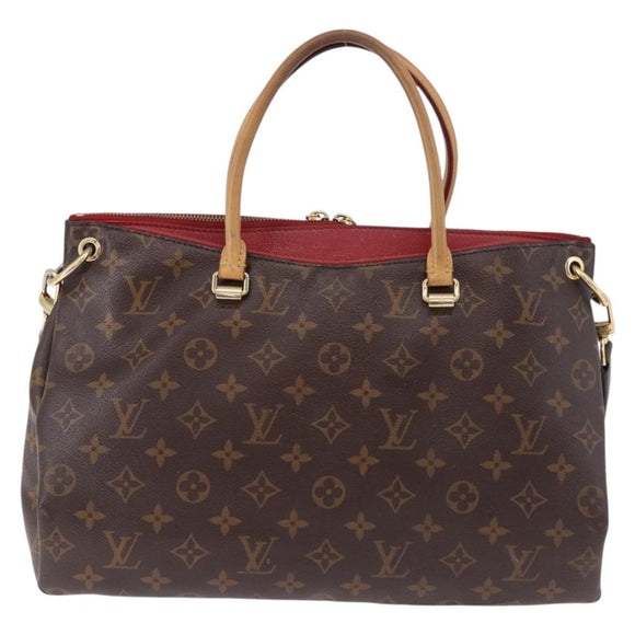 LOUIS VUITTON Monogram Pallas MM Hand Bag 2way Red M41175 LV Auth ep15485