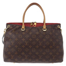 LOUIS VUITTON Monogram Pallas MM Hand Bag 2way Red M41175 LV Auth ep15485-3