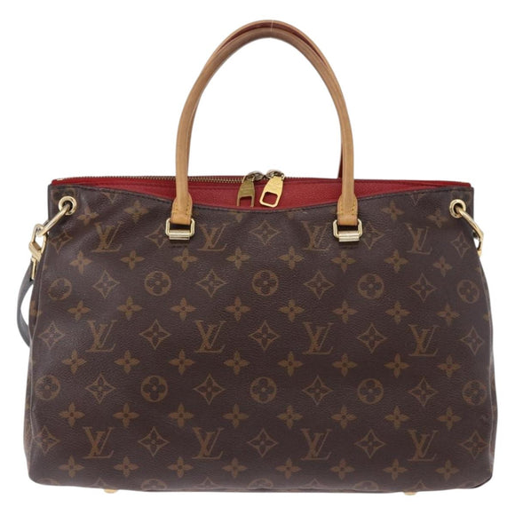 LOUIS VUITTON Monogram Pallas MM Hand Bag 2way Red M41175 LV Auth ep15485