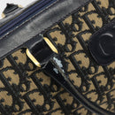 Christian Dior Trotter Canvas Mini Boston Bag Navy Gold Tone Auth ep15486-10