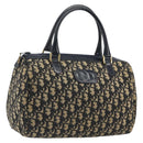 Christian Dior Trotter Canvas Mini Boston Bag Navy Gold Tone Auth ep15486-1