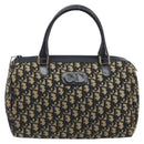Christian Dior Trotter Canvas Mini Boston Bag Navy Gold Tone Auth ep15486-13