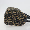 Christian Dior Trotter Canvas Mini Boston Bag Navy Gold Tone Auth ep15486-3