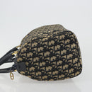 Christian Dior Trotter Canvas Mini Boston Bag Navy Gold Tone Auth ep15486-4