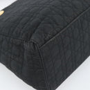 Christian Dior Canage Hand Bag Canvas Black Gold Tone Auth ep15489-13