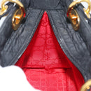 Christian Dior Canage Hand Bag Canvas Black Gold Tone Auth ep15489-19
