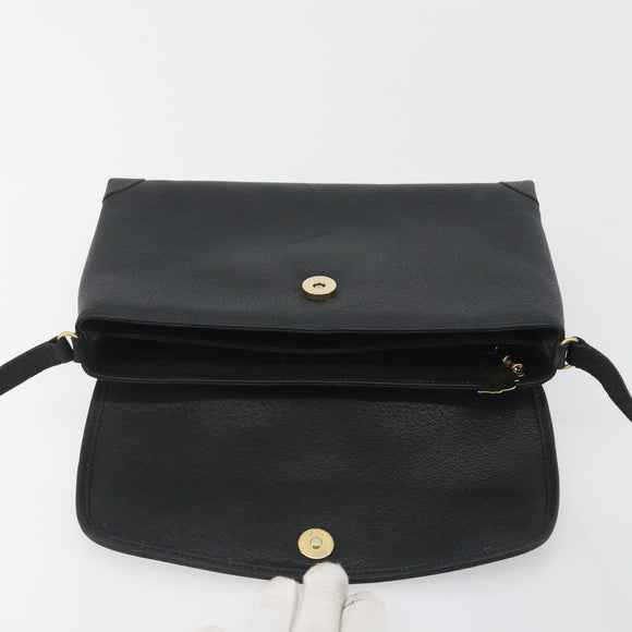 GUCCI Shoulder Bag Leather Black Gold Tone 001 14 5364 Auth ep15490