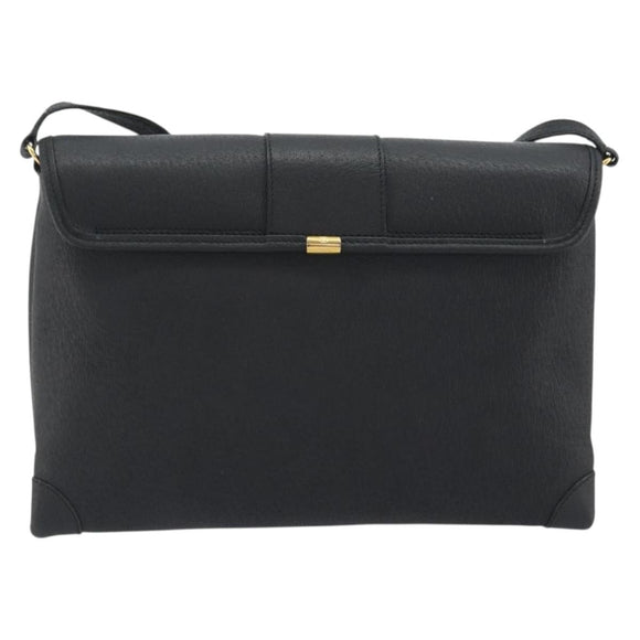 GUCCI Shoulder Bag Leather Black Gold Tone 001 14 5364 Auth ep15490