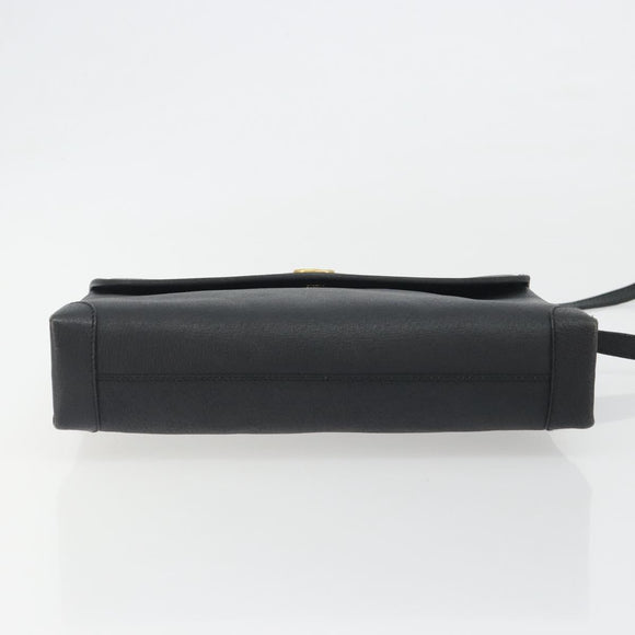 GUCCI Shoulder Bag Leather Black Gold Tone 001 14 5364 Auth ep15490