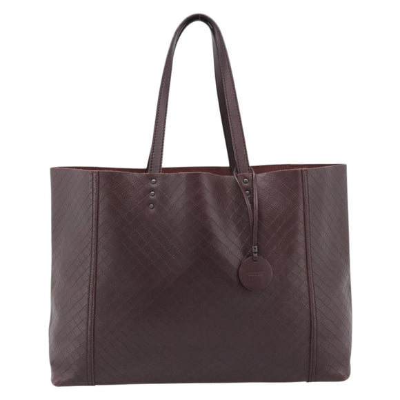 BOTTEGA VENETA INTRECCIATO Tote Bag Leather Brown Auth ep15491A