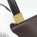BURBERRY Hand Bag Leather Brown Gold Tone Auth ep15492-10