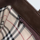 BURBERRY Hand Bag Leather Brown Gold Tone Auth ep15492-18