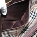 BURBERRY Hand Bag Leather Brown Gold Tone Auth ep15492-19