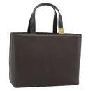 BURBERRY Hand Bag Leather Brown Gold Tone Auth ep15492-1