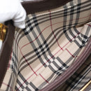 BURBERRY Hand Bag Leather Brown Gold Tone Auth ep15492-23