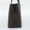 BURBERRY Hand Bag Leather Brown Gold Tone Auth ep15492-4